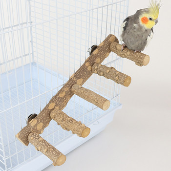 Φυσικό ξύλο Parrot Bird Perches Bird Stand Paw Grinding Fork Parakeet Climb Stand Branch Ladder Toys Bird Cage Bird Accessories