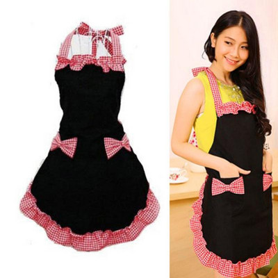 40 Lovely Lace Work Apron Kitchen Cooking Women Ladies Lace Sexy Aprons with Bow Knot Pocket Kitchen Bib Apron for Women