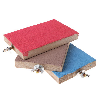 Papagaiļa asara statīva turētāja platforma Krāsainas koka ķepas slīpējamas putnu papagailīšu rotaļlietas