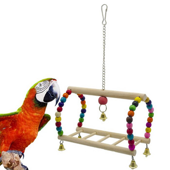 67JE Finch Canary Cage Perch Stand Swing Parrot Swing Висяща играчка Играчка за катерене за папагал Корела