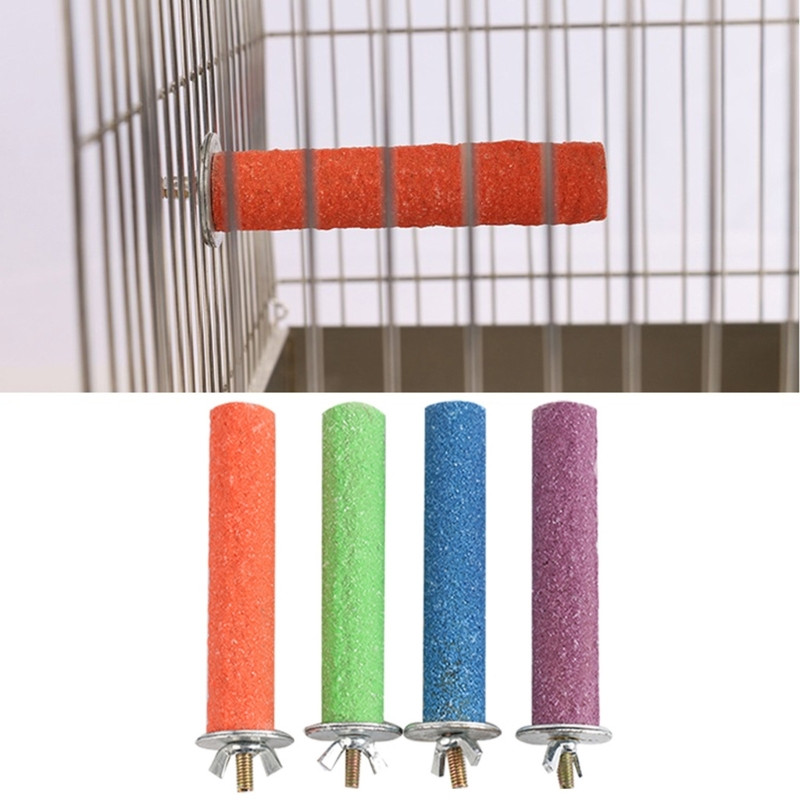 Papagailis Asaris Dabīgā koka statīvs Smilšu virsmas Ķepu slīpēšanas stienīši Apgriezt nagus stienis Conures parakeets Viegli uzstādāms