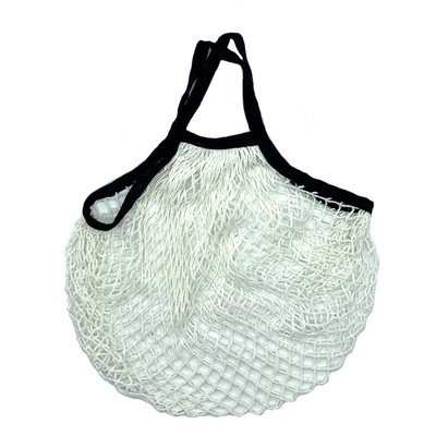 Pārnēsājamas atkārtoti lietojamas pārtikas preču somas Augļu dārzeņu soma Mazgājama kokvilnas sieta aukla organiskā organizatora rokassomiņa ar īsu rokturi.