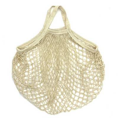 Pārnēsājamas atkārtoti lietojamas pārtikas preču somas Augļu dārzeņu soma Mazgājama kokvilnas sieta aukla organiskā organizatora rokassomiņa ar īsu rokturi.