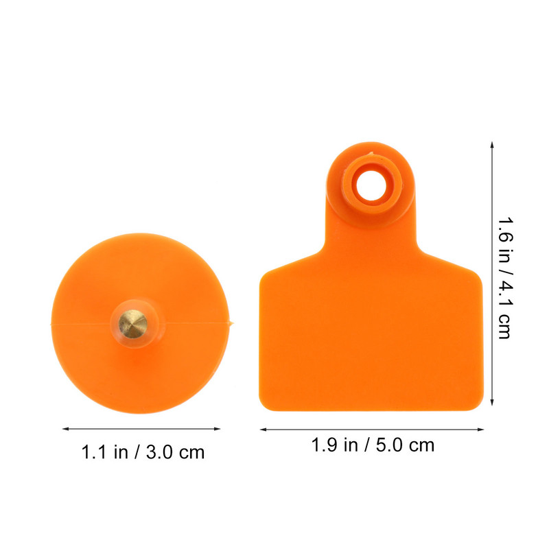 100 τμχ Κενές Ετικέτες αυτιών για κατσίκες Πρόβατα Γουρούνια Αγελάδες Βοοειδή Μοσχάρι Ζώο Κενό αυτί Κίτρινο