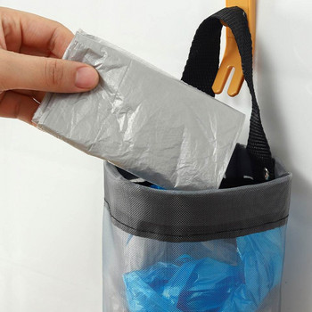 Висяща торба за боклук Чанта за съхранение Кухненска стена Дозатор за торба за боклук Стенен държач за торба за хранителни стоки Найлонов органайзер за домашни аксесоари