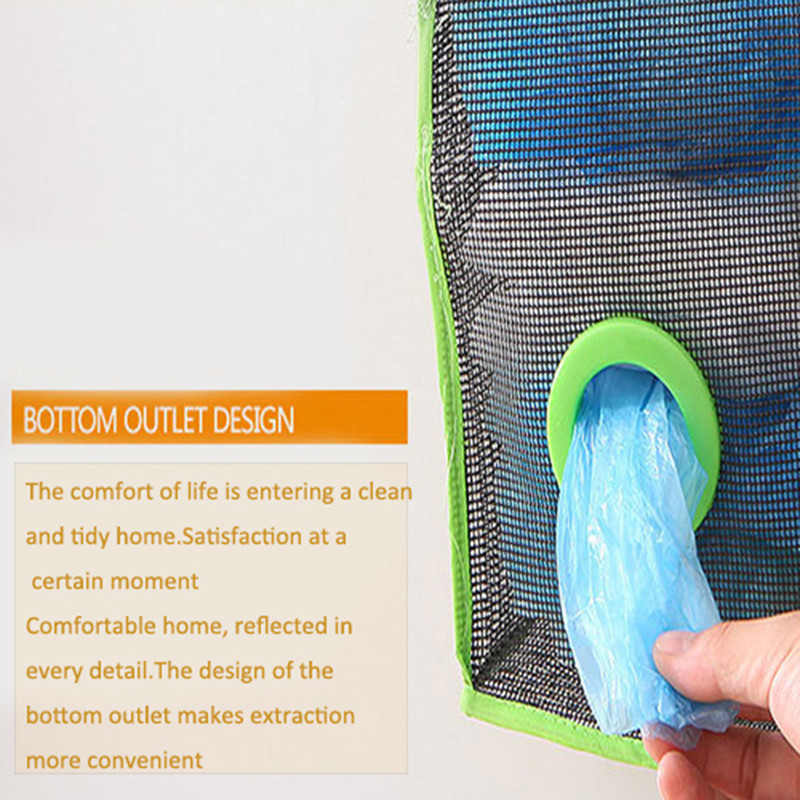 Noderīgs virtuves glabāšanas maiss Atkritumu maisu dozators pie sienas piekarināms virtuves dekoru organizators plastmasas režģis Mājas pārtikas preču uzglabāšanas somas