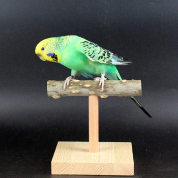 Βάση ξύλινης πέρκας Standing Bar Natural Branch with Base Non-toxic Parrot Toys Stable Table Top Scrub Station for Birds B03E