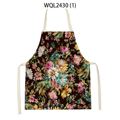 Sorțuri cu peisaj cu flori pentru femei Savete de in șorț pentru curățarea gospodăriei acasă, bucătari, șorț pentru copt pentru gătit pentru copii