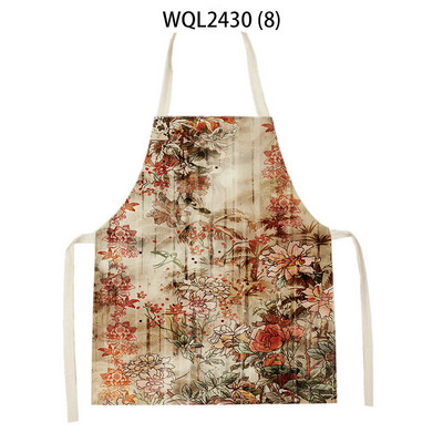 Sorțuri cu peisaj cu flori pentru femei Savete de in șorț pentru curățarea gospodăriei acasă, bucătari, șorț pentru copt pentru gătit pentru copii