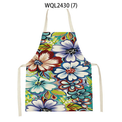 Sorțuri cu peisaj cu flori pentru femei Savete de in șorț pentru curățarea gospodăriei acasă, bucătari, șorț pentru copt pentru gătit pentru copii