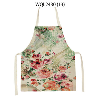 Sorțuri cu peisaj cu flori pentru femei Savete de in șorț pentru curățarea gospodăriei acasă, bucătari, șorț pentru copt pentru gătit pentru copii