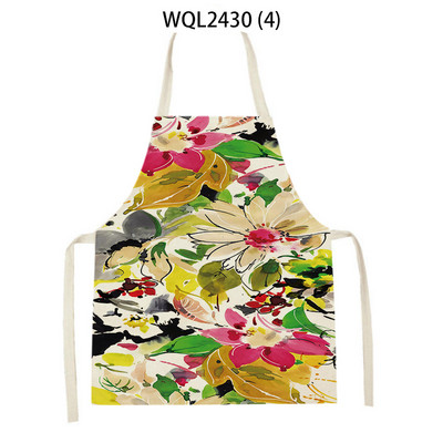 Sorțuri cu peisaj cu flori pentru femei Savete de in șorț pentru curățarea gospodăriei acasă, bucătari, șorț pentru copt pentru gătit pentru copii