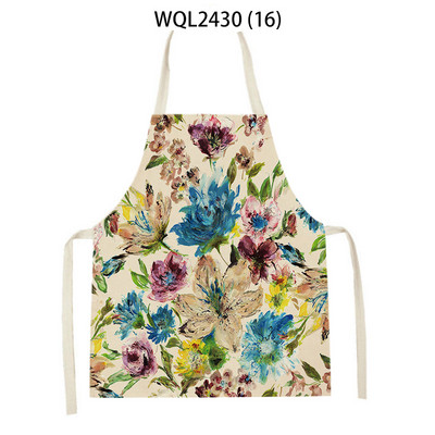 Sorțuri cu peisaj cu flori pentru femei Savete de in șorț pentru curățarea gospodăriei acasă, bucătari, șorț pentru copt pentru gătit pentru copii