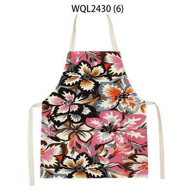 Sorțuri cu peisaj cu flori pentru femei Savete de in șorț pentru curățarea gospodăriei acasă, bucătari, șorț pentru copt pentru gătit pentru copii
