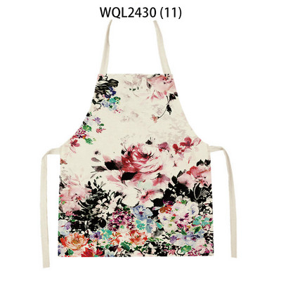 Sorțuri cu peisaj cu flori pentru femei Savete de in șorț pentru curățarea gospodăriei acasă, bucătari, șorț pentru copt pentru gătit pentru copii