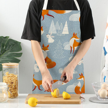 Fox Aprons Unisex Dinner Party Linen Nordic Cooking Bib Funny Pinafore Ποδιές Καθαρισμού Αξεσουάρ σπιτιού