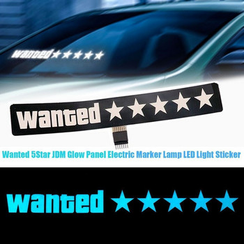 Модно предно стъкло, електрически LED търсен стикер за прозорци на кола Auto Moto Safety Signs Car Decals Decoration Sticker
