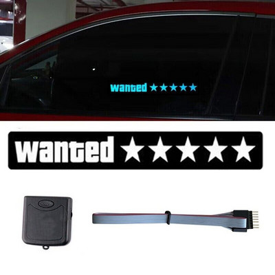 Fashion Windshield Electric LED Wanted Car Window Sticker Auto Moto Safety Signs Car Decals Decoration Sticker