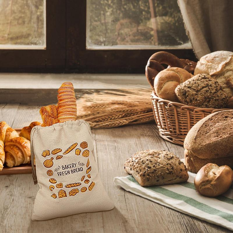 Lina maizes maisiņš Atkārtoti lietojams kokvilnas aukliņu uzglabāšanas maisiņš mājās gatavotai maizei AmatnieksMaizes uzglabāšanas soma Lina maizes maisiņš bagetei