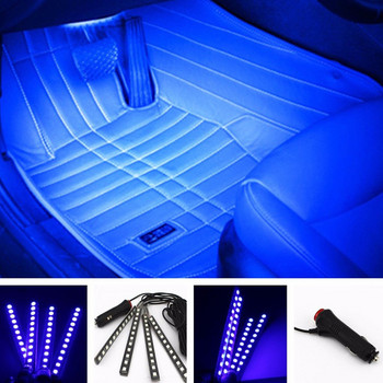 Автомобилен интериор 48 LED 4 в 1 или 2 в 1 лента Атмосферна декоративна околна светлина Гъвкава за 12-24V