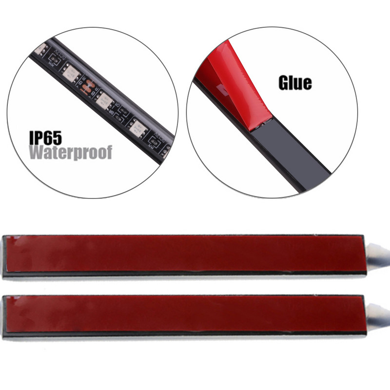 Interiorul mașinii 48 LED 4 în 1 sau 2 în 1 bandă Atmosferă Lumină ambientală decorativă Flexibil pentru 12-24V