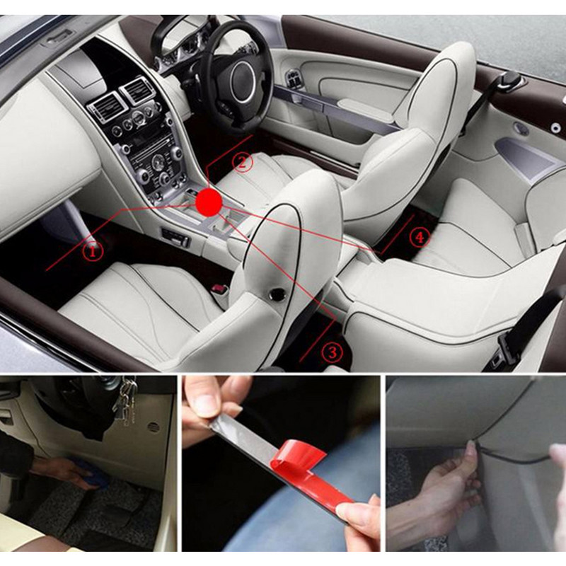 Interiorul mașinii 48 LED 4 în 1 sau 2 în 1 bandă Atmosferă Lumină ambientală decorativă Flexibil pentru 12-24V