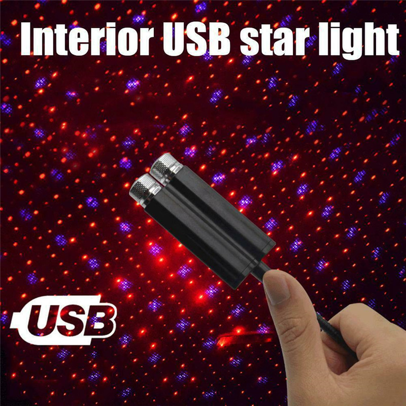 Automašīnas jumts Star Light Salons USB LED gaismas Zvaigžņota atmosfēra Projektors Dekorācija Nakts Mājas Dekors Galaxy Lights Auto Produts