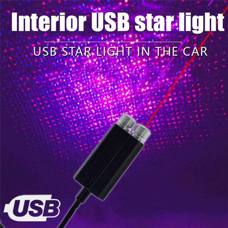 Automašīnas jumts Star Light Salons USB LED gaismas Zvaigžņota atmosfēra Projektors Dekorācija Nakts Mājas Dekors Galaxy Lights Auto Produts