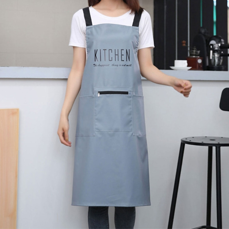 Odinė darbo prijuostė su kišenėmis vyrams Moterų su Crossback vandeniui atspariomis, alyvai atspariomis virėjos prijuostėmis virtuvėje ant grotelių