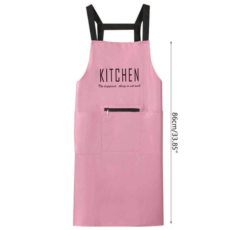 Odinė darbo prijuostė su kišenėmis vyrams Moterų su Crossback vandeniui atspariomis, alyvai atspariomis virėjos prijuostėmis virtuvėje ant grotelių