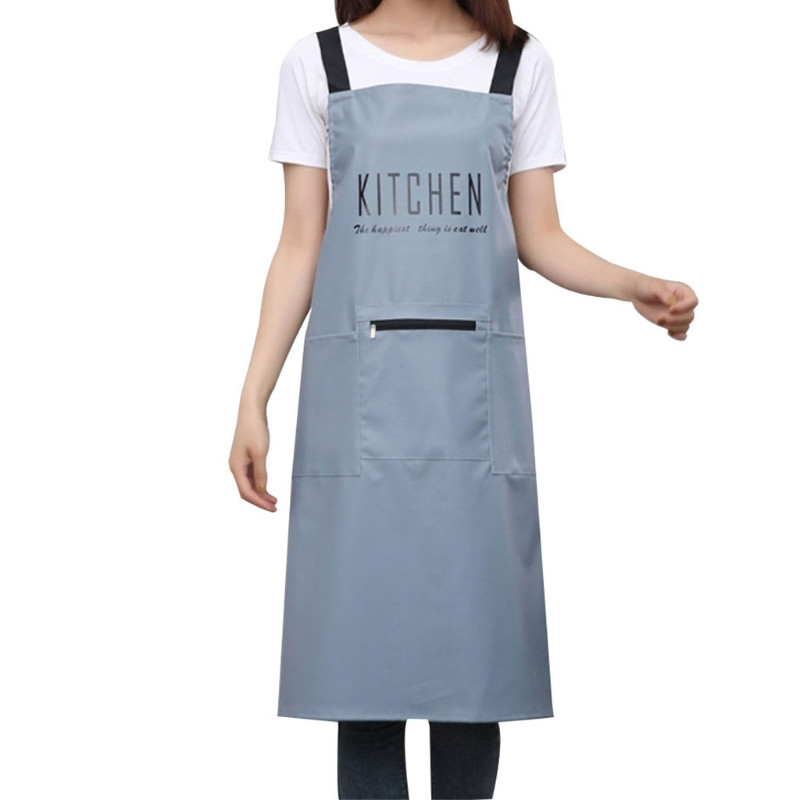 Odinė darbo prijuostė su kišenėmis vyrams Moterų su Crossback vandeniui atspariomis, alyvai atspariomis virėjos prijuostėmis virtuvėje ant grotelių