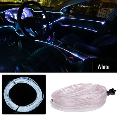 Uus 1M 12V LED autovalgusti Paindlik auto interjööri dekoratiivne atmosfääri traatriba külm LED-valgusti Sobib kõikidele alalisvoolu 12V autodele