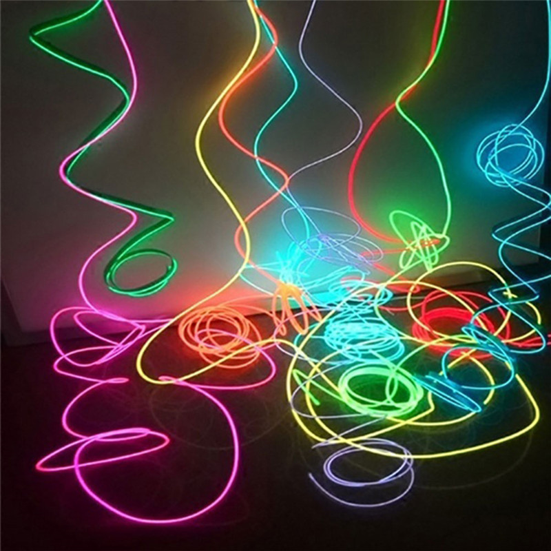 Uus 1M 12V LED autovalgusti Paindlik auto interjööri dekoratiivne atmosfääri traatriba külm LED-valgusti Sobib kõikidele alalisvoolu 12V autodele