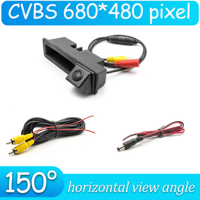 Cameră de vedere din spate CCD HD AHD Fisheye pentru Audi A3/S3/RS3 (8P) 2003 ~ 2012 Mâner portbagaj mașini Monitor parcare inversă Viziune nocturnă