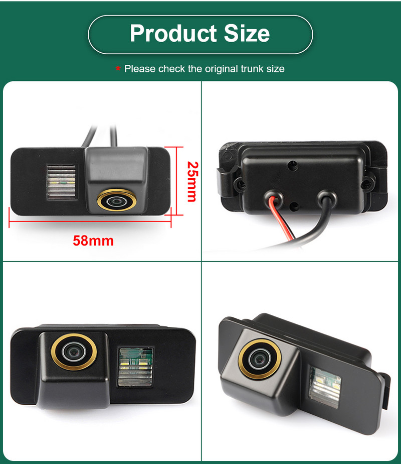 GreenYi 1080P HD 170° automašīnas ūdensnecaurlaidīga transportlīdzekļa plāksnes atpakaļskata kamera Ford Focus hečbekam Fiesta Mondeo S-MAX 2008-2014