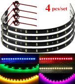 4 buc. 30 cm 15 LED-uri Camioane pentru mașini Grătar cu motor Flexibil 6 culori Benzi luminoase impermeabile pentru mașină Motociclete Lumini moale decorative 12V
