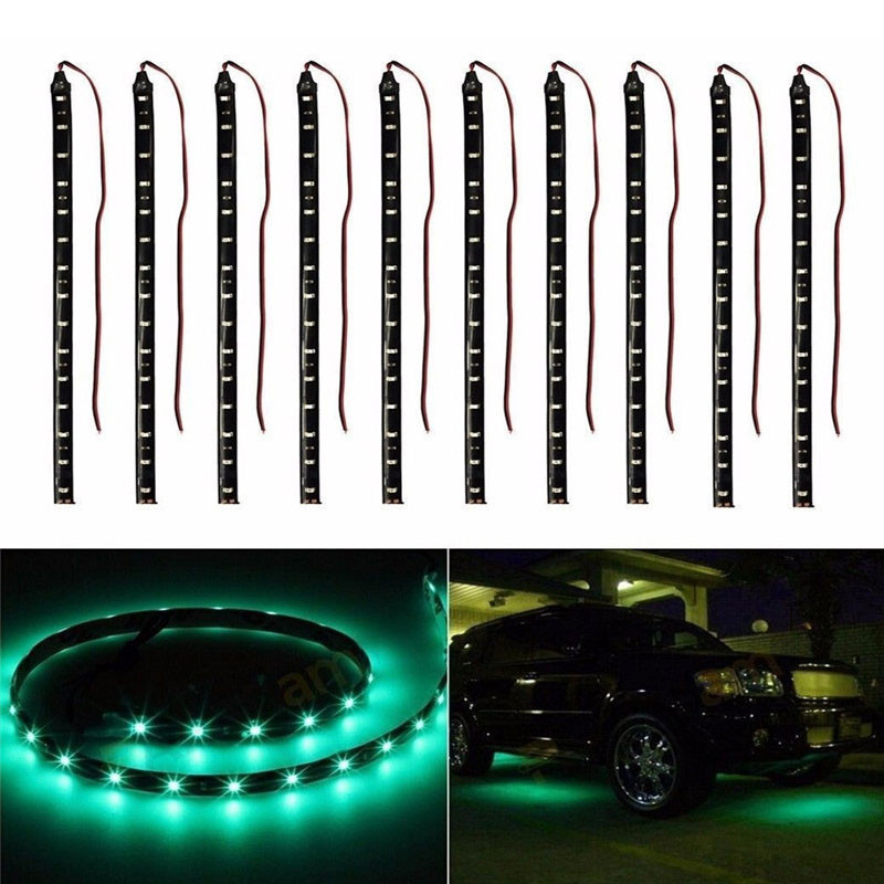 4 buc. 30 cm 15 LED-uri Camioane pentru mașini Grătar cu motor Flexibil 6 culori Benzi luminoase impermeabile pentru mașină Motociclete Lumini moale decorative 12V