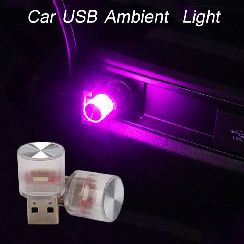 Automobilių mini USB LED aplinkos šviesos dekoratyvinės atmosferos lempos vidaus aplinkai Auto PC Kompiuteris Nešiojami Šviesos Plug Play