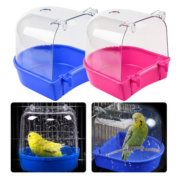 1Pcs Bird Bath Tun for Cage Parrot Anti-Slip Birdbath Душ аксесоари Висяща клетка за птици Кутия за къпане за Little Bird Canary