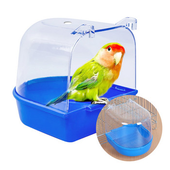 1 τμχ Μπανιέρα πουλιού για Κλουβί Parrot Αντιολισθητικά Αξεσουάρ ντους Birdbath Κρεμαστό κουτί μπάνιου με κλουβί πουλιών για Little Bird Canary