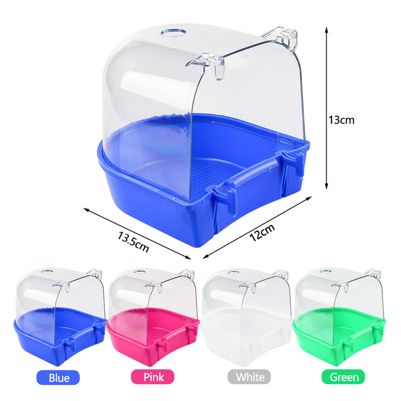 1 τμχ Μπανιέρα πουλιού για Κλουβί Parrot Αντιολισθητικά Αξεσουάρ ντους Birdbath Κρεμαστό κουτί μπάνιου με κλουβί πουλιών για Little Bird Canary