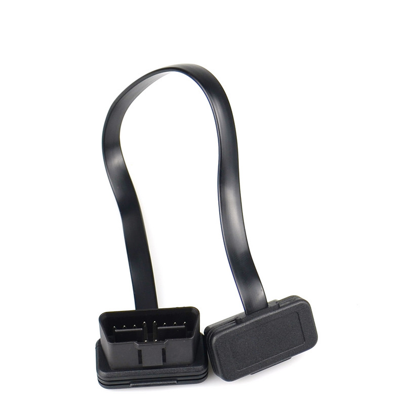 30/60/100 CM plokščias + plonas kaip makaronai 16 kontaktų lizdas OBD OBDII OBD2 16 kontaktų vyriškas ir moteriškas automobilio skaitytuvo ilginimo laido jungtis