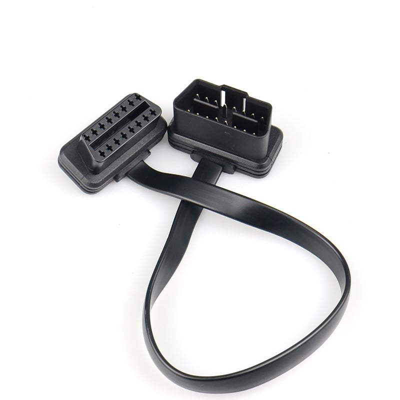 30/60/100 CM plokščias + plonas kaip makaronai 16 kontaktų lizdas OBD OBDII OBD2 16 kontaktų vyriškas ir moteriškas automobilio skaitytuvo ilginimo laido jungtis