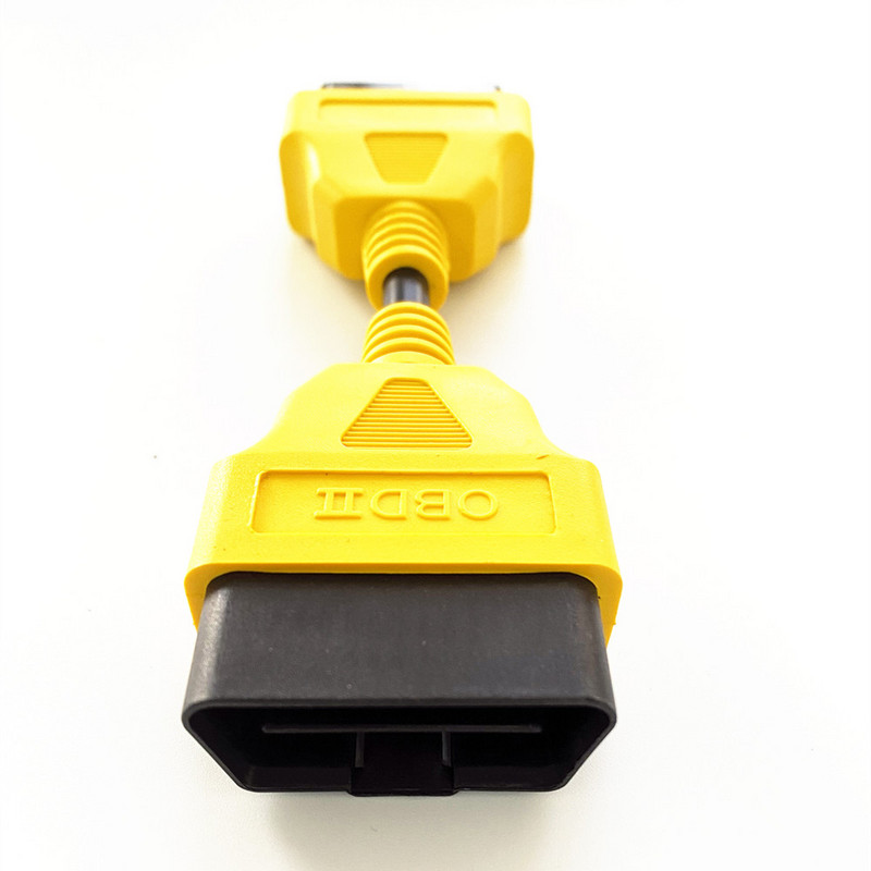 Жълт 13cm / 30cm obd2 кабел мъжки към женски щепсел удължителен проводник, подходящ за всички OBD2 OBD интерфейс конектор за удължителен кабел