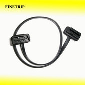 30 cm / 60 cm / 1 m didmeninis plokščias + plonas kaip makaronai ELM327 nuo vyriškos iki moteriškos alkūnės automobilio jungties adapteris 16 kontaktų OBD2 ilgintuvas