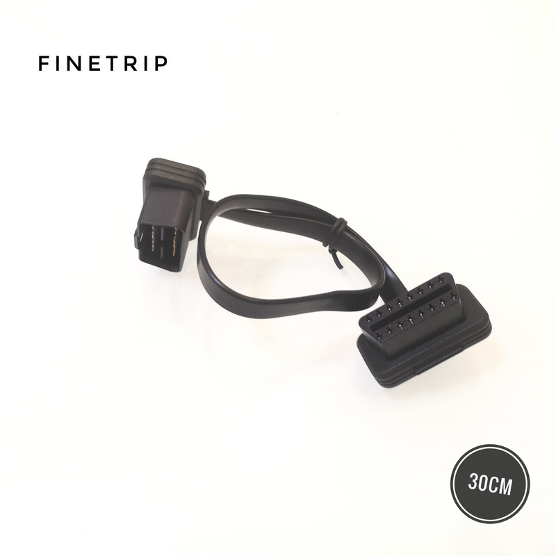 30 cm / 60 cm / 1 m didmeninis plokščias + plonas kaip makaronai ELM327 nuo vyriškos iki moteriškos alkūnės automobilio jungties adapteris 16 kontaktų OBD2 ilgintuvas