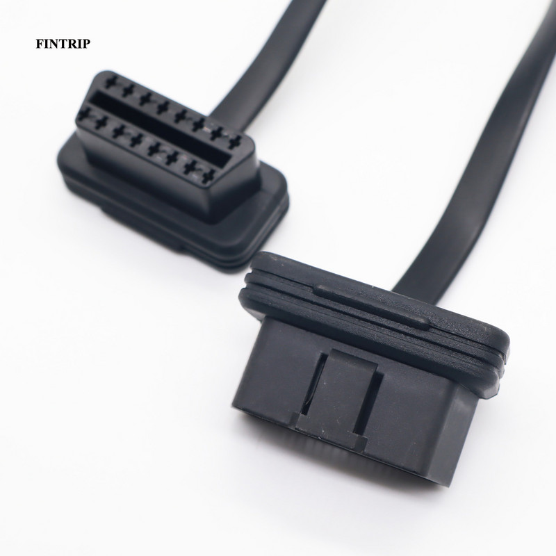 30 cm / 60 cm / 1 m didmeninis plokščias + plonas kaip makaronai ELM327 nuo vyriškos iki moteriškos alkūnės automobilio jungties adapteris 16 kontaktų OBD2 ilgintuvas