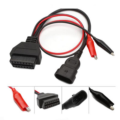 Skirta Alfa Lancia OBD 3 kontaktui prie OBD2 16 kontaktų jungties OBDII Obd-II adapterio automobilinio kabelio Obd, skirto Fiat 3 kontaktų su Elm 327 V2.1 OBD