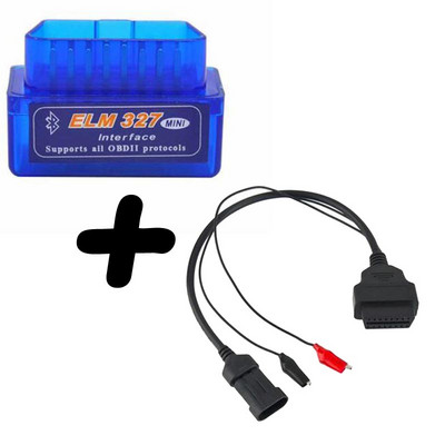 Skirta Alfa Lancia OBD 3 kontaktui prie OBD2 16 kontaktų jungties OBDII Obd-II adapterio automobilinio kabelio Obd, skirto Fiat 3 kontaktų su Elm 327 V2.1 OBD