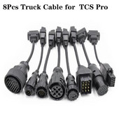 Cel mai bun preț Cabluri pentru camioane pentru 150 TCS Pro OBD2 Set complet 8 buc Cabluri pentru camioane Instrument de diagnosticare Adaptor pentru cabluri de conectare pentru Renault/Volvo